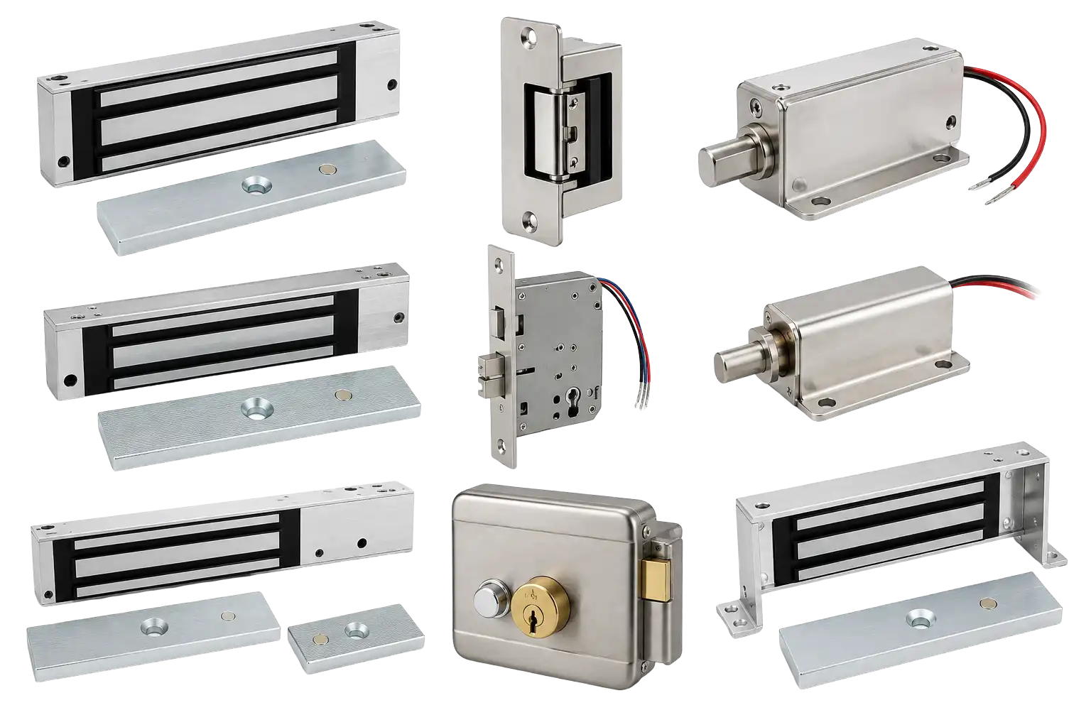 Electronic and magnetic locking hardware for access control